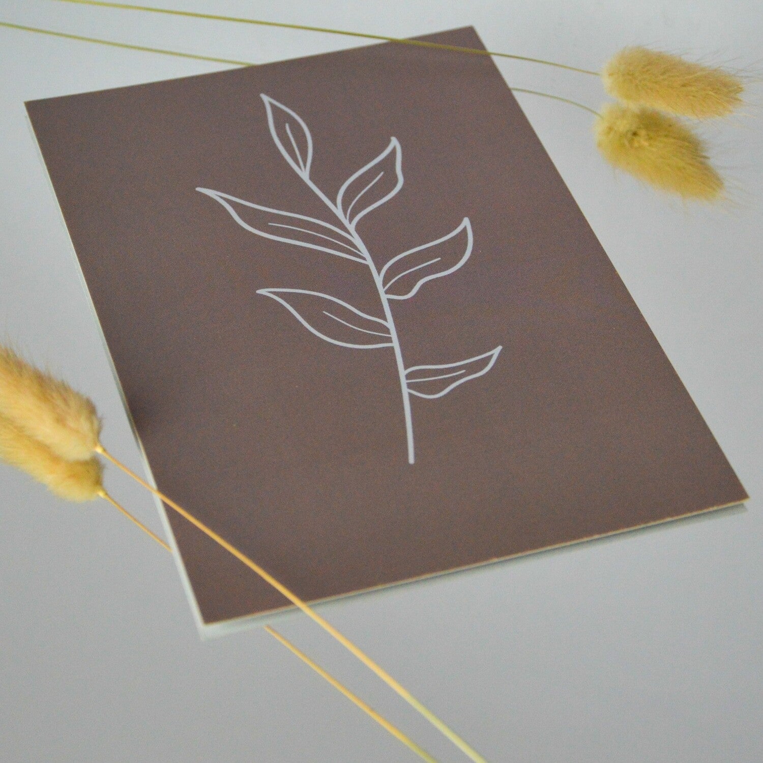 Postkaart botanisch bruin