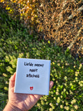 Tegel 'liefde neemt nooit afscheid'