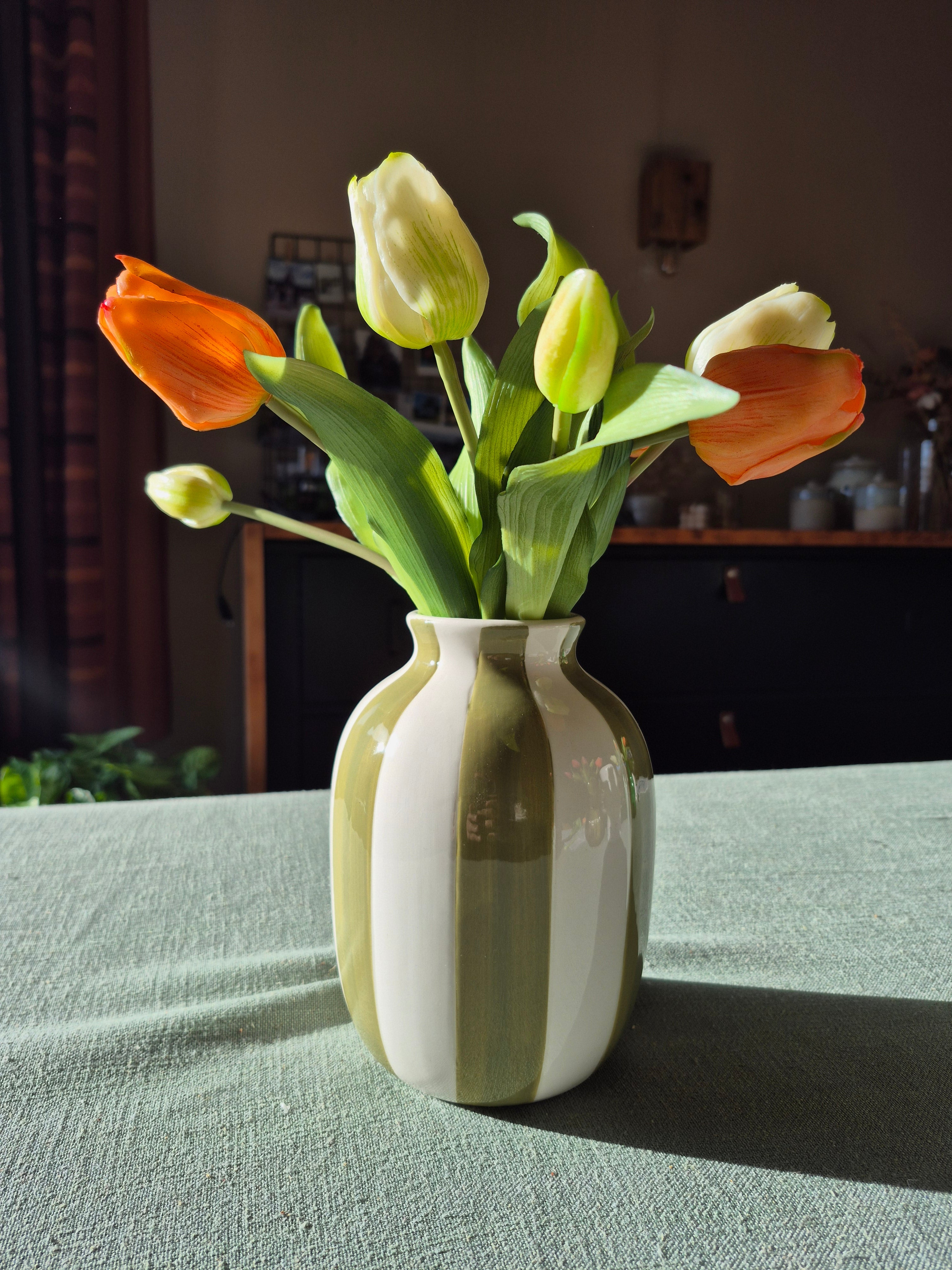 Bundel tulpen peach-wit